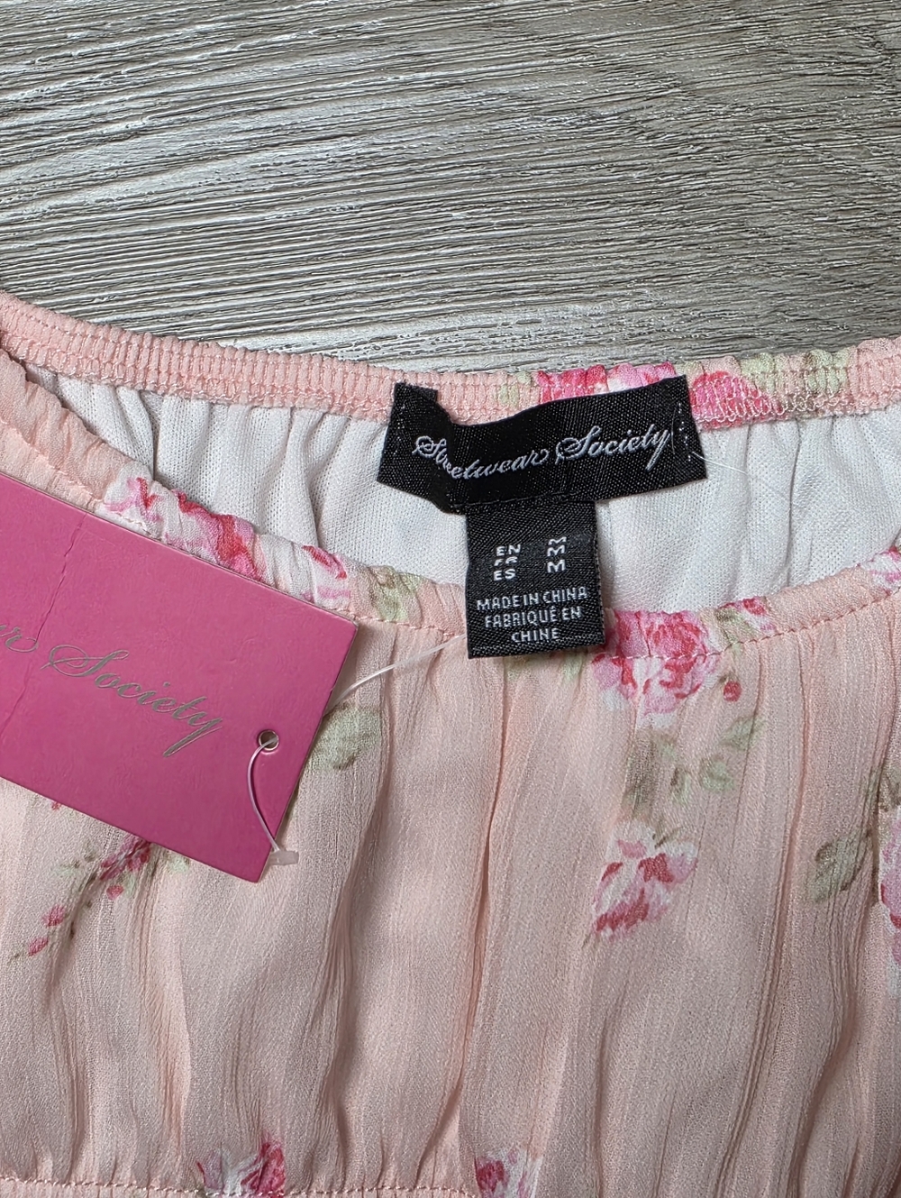 New Streetwesr Society Flowered Short Dress Womans Sz M Pink - Picture 2 of 5